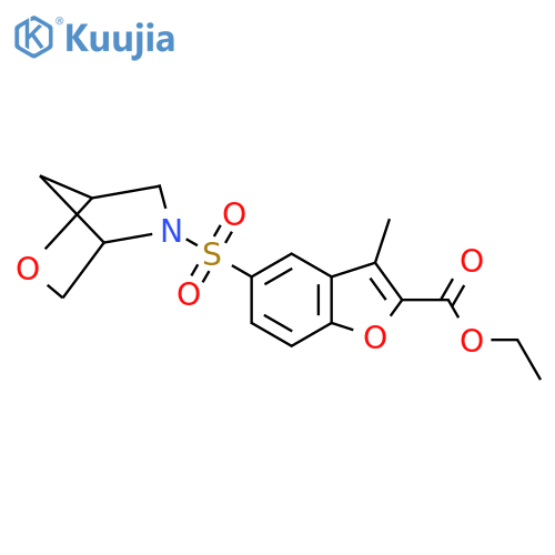 ethyl 3-methyl-5-{2-oxa-5-azabicyclo[2.2.1]heptane-5-sulfonyl}-1-benzofuran-2-carboxylate structure