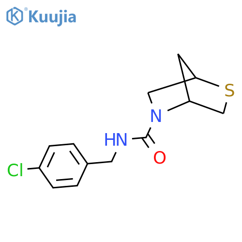 N-[(4-chlorophenyl)methyl]-2-thia-5-azabicyclo[2.2.1]heptane-5-carboxamide structure