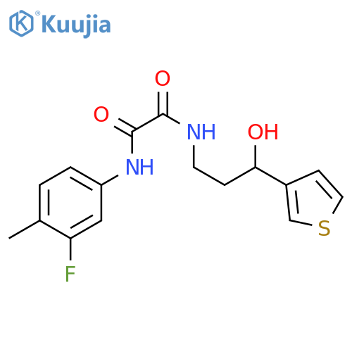 N'-(3-fluoro-4-methylphenyl)-N-[3-hydroxy-3-(thiophen-3-yl)propyl]ethanediamide structure