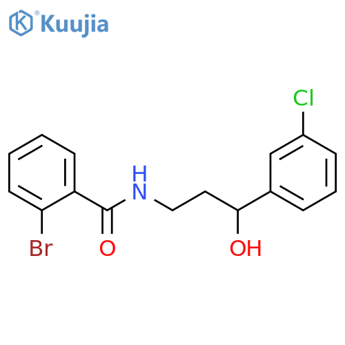 2-bromo-N-[3-(3-chlorophenyl)-3-hydroxypropyl]benzamide structure