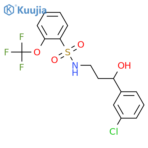 N-[3-(3-chlorophenyl)-3-hydroxypropyl]-2-(trifluoromethoxy)benzene-1-sulfonamide structure