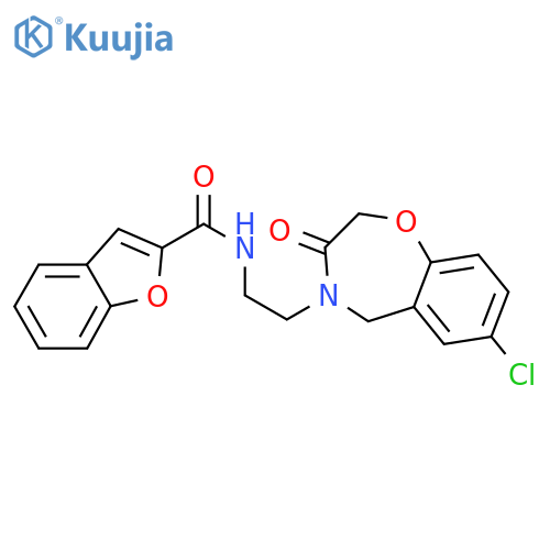 N-[2-(7-chloro-3-oxo-2,3,4,5-tetrahydro-1,4-benzoxazepin-4-yl)ethyl]-1-benzofuran-2-carboxamide structure