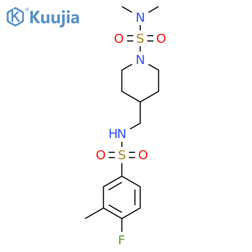 4-[(4-fluoro-3-methylbenzenesulfonamido)methyl]-N,N-dimethylpiperidine-1-sulfonamide structure