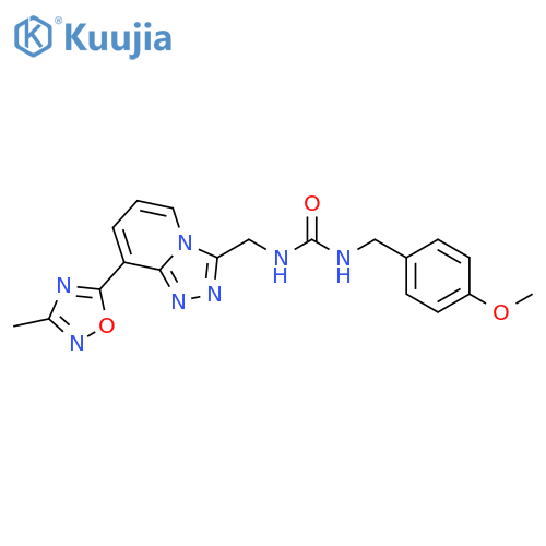 1-(4-methoxyphenyl)methyl-3-{8-(3-methyl-1,2,4-oxadiazol-5-yl)-1,2,4triazolo4,3-apyridin-3-ylmethyl}urea structure