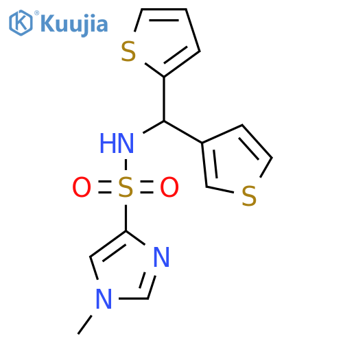 1-methyl-N-(thiophen-2-yl)(thiophen-3-yl)methyl-1H-imidazole-4-sulfonamide structure