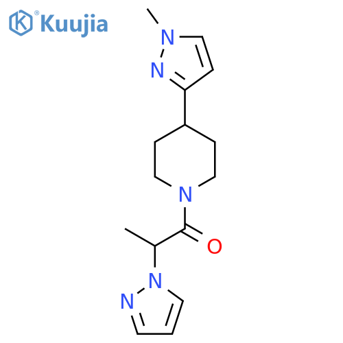 1-4-(1-methyl-1H-pyrazol-3-yl)piperidin-1-yl-2-(1H-pyrazol-1-yl)propan-1-one structure
