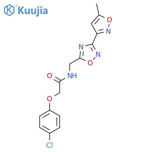 2-(4-chlorophenoxy)-N-{[3-(5-methyl-1,2-oxazol-3-yl)-1,2,4-oxadiazol-5-yl]methyl}acetamide structure