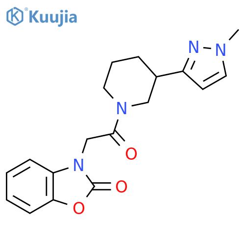3-{2-3-(1-methyl-1H-pyrazol-3-yl)piperidin-1-yl-2-oxoethyl}-2,3-dihydro-1,3-benzoxazol-2-one structure