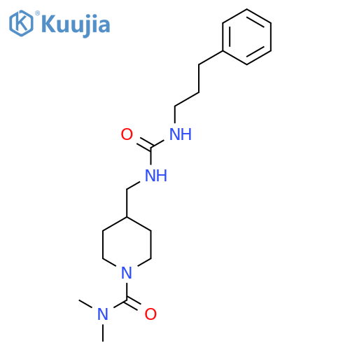 N,N-dimethyl-4-({(3-phenylpropyl)carbamoylamino}methyl)piperidine-1-carboxamide structure