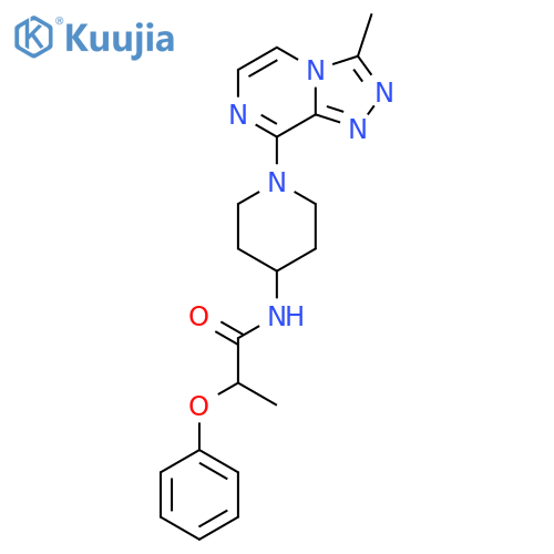 N-(1-{3-methyl-1,2,4triazolo4,3-apyrazin-8-yl}piperidin-4-yl)-2-phenoxypropanamide structure