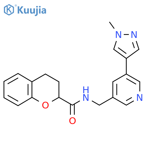 N-{5-(1-methyl-1H-pyrazol-4-yl)pyridin-3-ylmethyl}-3,4-dihydro-2H-1-benzopyran-2-carboxamide structure