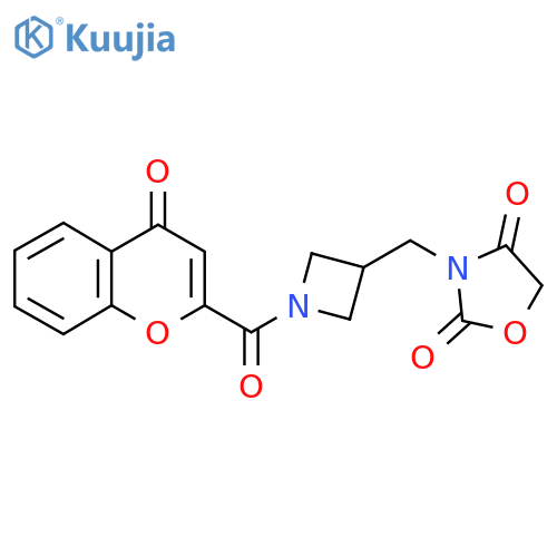 3-{1-(4-oxo-4H-chromene-2-carbonyl)azetidin-3-ylmethyl}-1,3-oxazolidine-2,4-dione structure