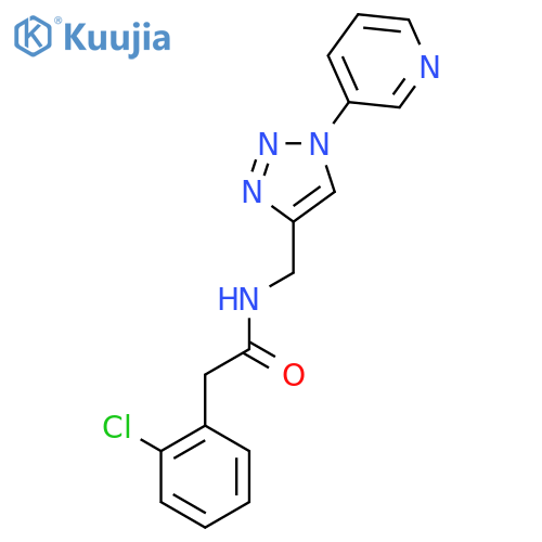 2-(2-chlorophenyl)-N-{[1-(pyridin-3-yl)-1H-1,2,3-triazol-4-yl]methyl}acetamide structure