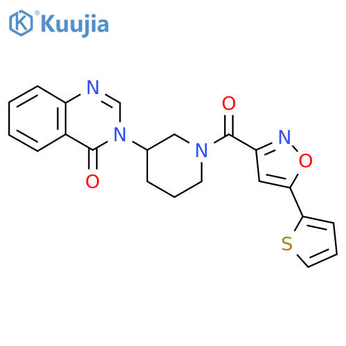 3-{1-5-(thiophen-2-yl)-1,2-oxazole-3-carbonylpiperidin-3-yl}-3,4-dihydroquinazolin-4-one structure
