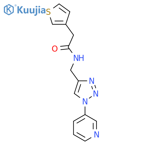 N-{[1-(pyridin-3-yl)-1H-1,2,3-triazol-4-yl]methyl}-2-(thiophen-3-yl)acetamide structure