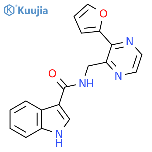 N-{[3-(furan-2-yl)pyrazin-2-yl]methyl}-1H-indole-3-carboxamide structure