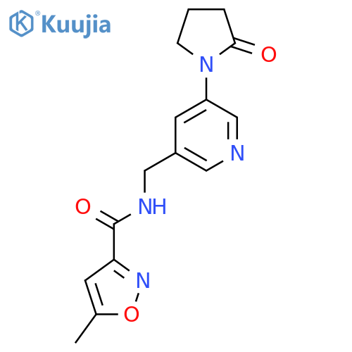 5-methyl-N-{[5-(2-oxopyrrolidin-1-yl)pyridin-3-yl]methyl}-1,2-oxazole-3-carboxamide structure