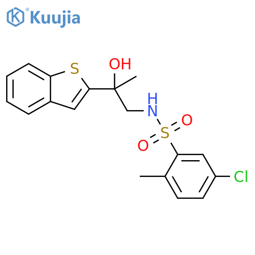 N-[2-(1-benzothiophen-2-yl)-2-hydroxypropyl]-5-chloro-2-methylbenzene-1-sulfonamide structure