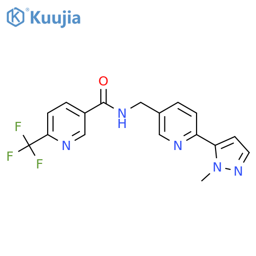 N-{[6-(1-methyl-1H-pyrazol-5-yl)pyridin-3-yl]methyl}-6-(trifluoromethyl)pyridine-3-carboxamide structure