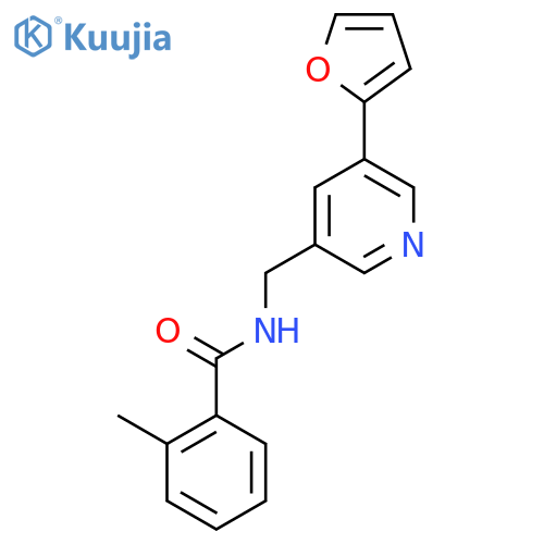 N-{5-(furan-2-yl)pyridin-3-ylmethyl}-2-methylbenzamide structure