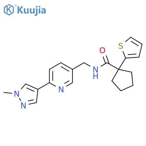 N-{6-(1-methyl-1H-pyrazol-4-yl)pyridin-3-ylmethyl}-1-(thiophen-2-yl)cyclopentane-1-carboxamide structure