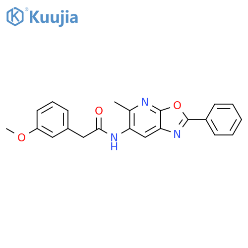 2-(3-methoxyphenyl)-N-{5-methyl-2-phenyl-1,3oxazolo5,4-bpyridin-6-yl}acetamide structure