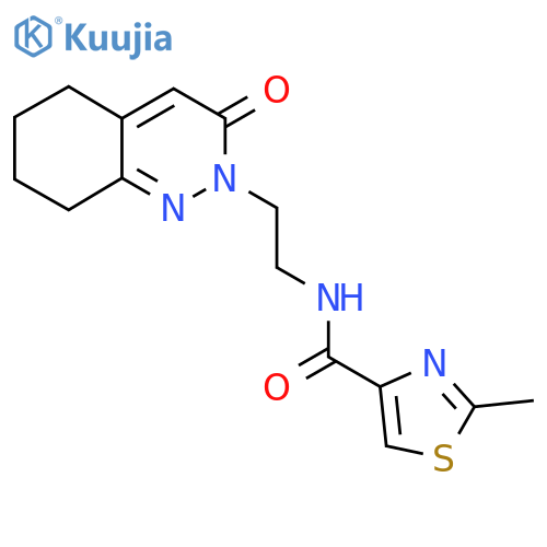 2-methyl-N-[2-(3-oxo-2,3,5,6,7,8-hexahydrocinnolin-2-yl)ethyl]-1,3-thiazole-4-carboxamide structure