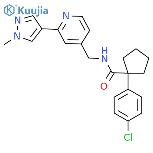 1-(4-chlorophenyl)-N-{[2-(1-methyl-1H-pyrazol-4-yl)pyridin-4-yl]methyl}cyclopentane-1-carboxamide structure