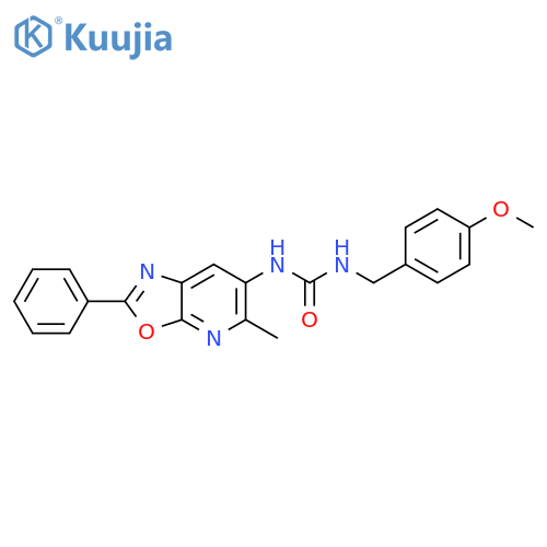 1-[(4-methoxyphenyl)methyl]-3-{5-methyl-2-phenyl-[1,3]oxazolo[5,4-b]pyridin-6-yl}urea structure