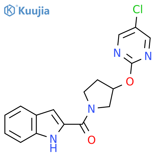 2-{3-(5-chloropyrimidin-2-yl)oxypyrrolidine-1-carbonyl}-1H-indole structure