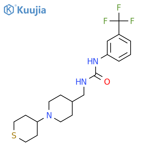 1-((1-(tetrahydro-2H-thiopyran-4-yl)piperidin-4-yl)methyl)-3-(3-(trifluoromethyl)phenyl)urea structure