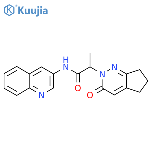 2-{3-oxo-2H,3H,5H,6H,7H-cyclopentacpyridazin-2-yl}-N-(quinolin-3-yl)propanamide structure