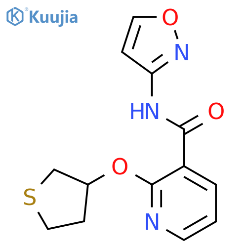 N-(1,2-oxazol-3-yl)-2-(thiolan-3-yloxy)pyridine-3-carboxamide structure
