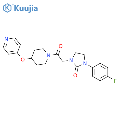 1-(4-fluorophenyl)-3-{2-oxo-2-[4-(pyridin-4-yloxy)piperidin-1-yl]ethyl}imidazolidin-2-one structure