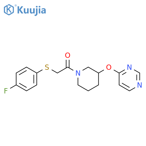 2-[(4-fluorophenyl)sulfanyl]-1-[3-(pyrimidin-4-yloxy)piperidin-1-yl]ethan-1-one structure