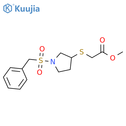 methyl 2-[(1-phenylmethanesulfonylpyrrolidin-3-yl)sulfanyl]acetate structure