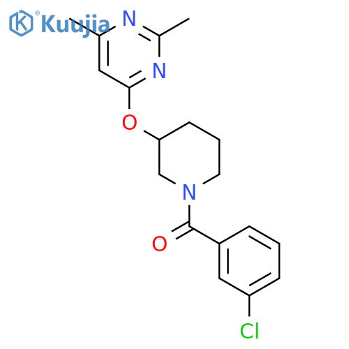 4-{1-(3-chlorobenzoyl)piperidin-3-yloxy}-2,6-dimethylpyrimidine structure