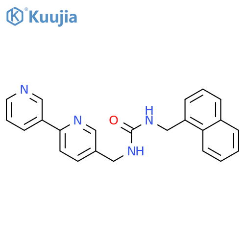 3-({2,3'-bipyridine-5-yl}methyl)-1-(naphthalen-1-yl)methylurea structure