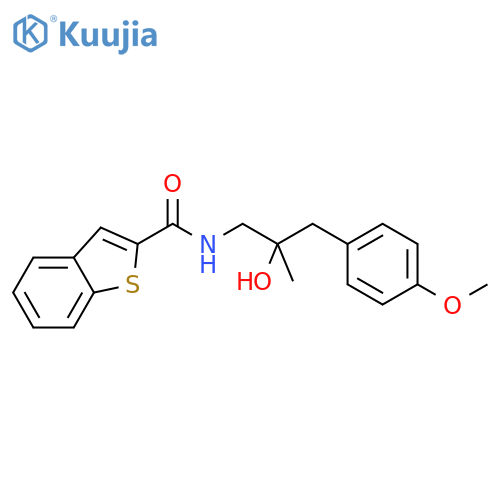 N-[2-hydroxy-3-(4-methoxyphenyl)-2-methylpropyl]-1-benzothiophene-2-carboxamide structure