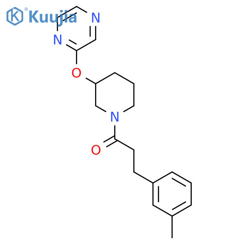 3-(3-methylphenyl)-1-[3-(pyrazin-2-yloxy)piperidin-1-yl]propan-1-one structure
