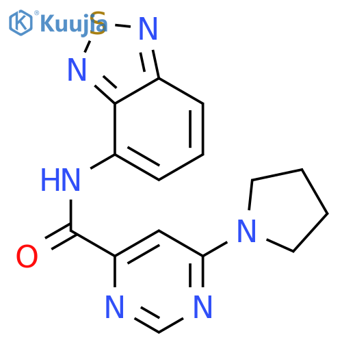 N-(2,1,3-benzothiadiazol-4-yl)-6-(pyrrolidin-1-yl)pyrimidine-4-carboxamide structure