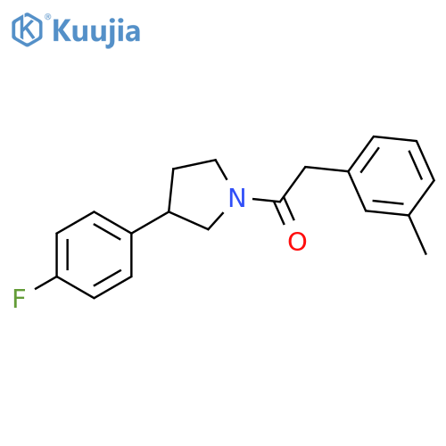 1-[3-(4-fluorophenyl)pyrrolidin-1-yl]-2-(3-methylphenyl)ethan-1-one structure