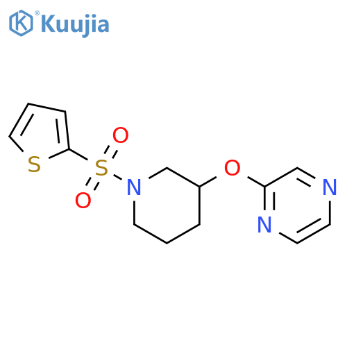 2-{[1-(thiophene-2-sulfonyl)piperidin-3-yl]oxy}pyrazine structure