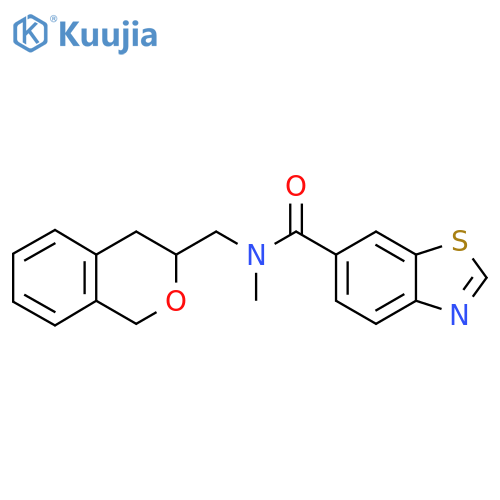 N-[(3,4-dihydro-1H-2-benzopyran-3-yl)methyl]-N-methyl-1,3-benzothiazole-6-carboxamide structure