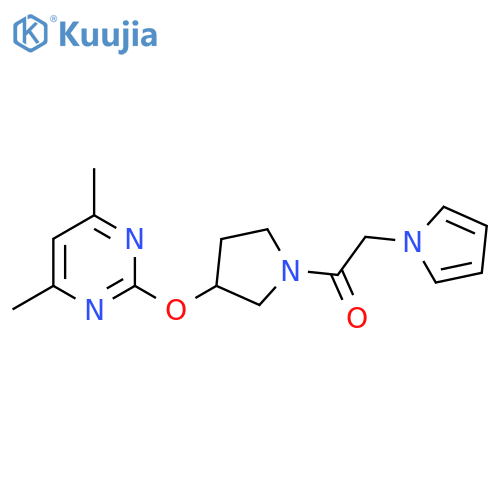 1-(3-((4,6-dimethylpyrimidin-2-yl)oxy)pyrrolidin-1-yl)-2-(1H-pyrrol-1-yl)ethanone structure