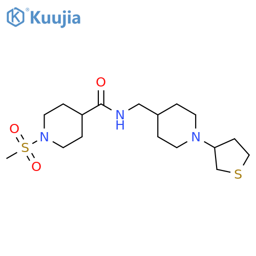 1-methanesulfonyl-N-{[1-(thiolan-3-yl)piperidin-4-yl]methyl}piperidine-4-carboxamide structure