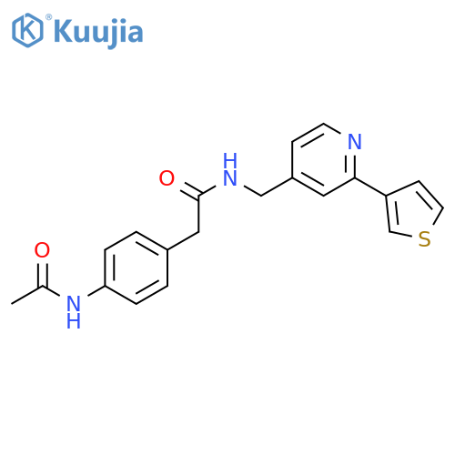 2-(4-acetamidophenyl)-N-{[2-(thiophen-3-yl)pyridin-4-yl]methyl}acetamide structure