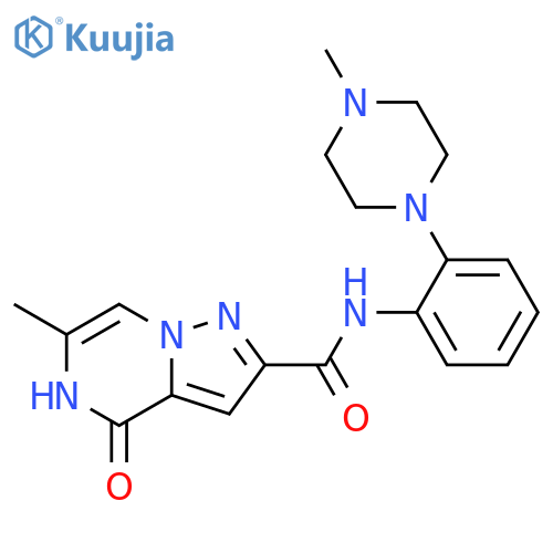 6-methyl-N-[2-(4-methylpiperazin-1-yl)phenyl]-4-oxo-4H,5H-pyrazolo[1,5-a]pyrazine-2-carboxamide structure