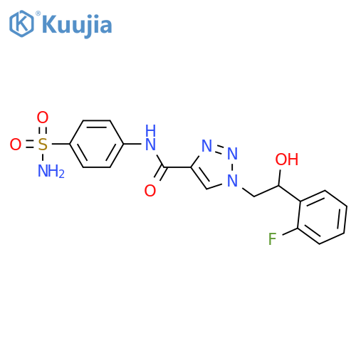 1-[2-(2-fluorophenyl)-2-hydroxyethyl]-N-(4-sulfamoylphenyl)-1H-1,2,3-triazole-4-carboxamide structure