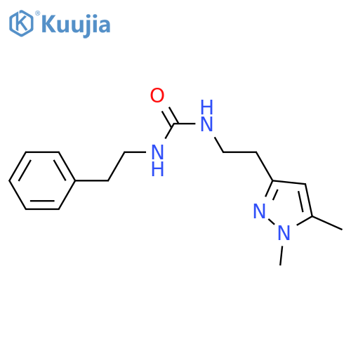 3-2-(1,5-dimethyl-1H-pyrazol-3-yl)ethyl-1-(2-phenylethyl)urea structure